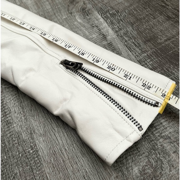 White Tailored Leather Winter Coat - Picture 2 of 6